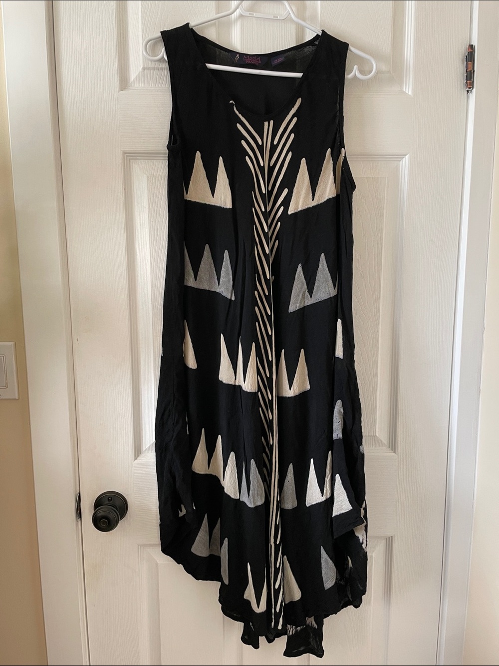 Black cream grey swim coverup dress